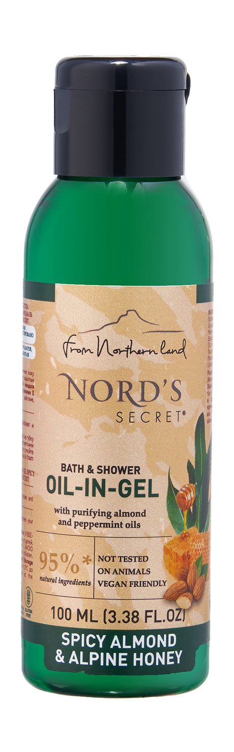 NORD'S SECRET Nord’s Secret Soothing Bath & Shower Oil-In-Gel Spicy Almond & Alpine Honey Travel Size — цена и наличие NORD'S SECRET Nord’s Secret Soothing Bath & Shower Oil-In-Gel Spicy Almond & Alpine Honey Travel Size