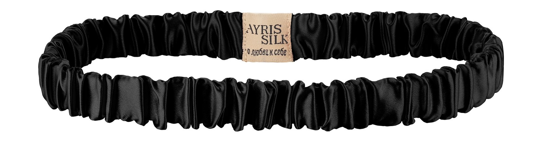 Ayris Silk Шелковая повязка Узкая Глубокий чёрный
