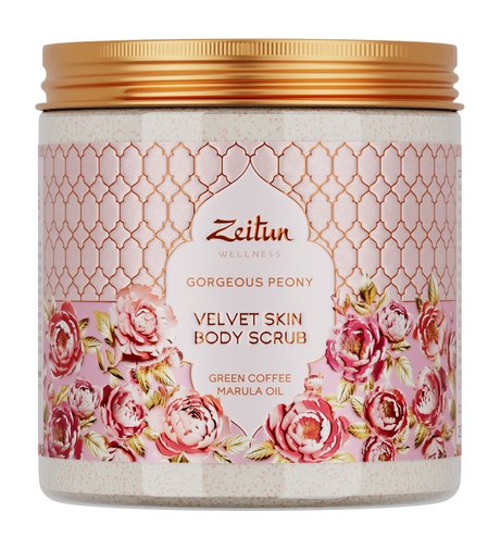 Zeitun Wellness Gorgeous Peony Velvet Skin Body Scrub Green