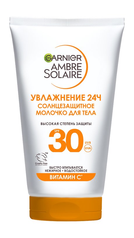 Garnier Ambre Solaire Увлажнение 24Ч Солнцезащитное молочко Для лица и тела SPF 30 Travel Size