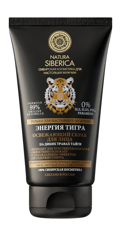 Natura Siberica Men Освежающий Скраб для лица Энергия тигра