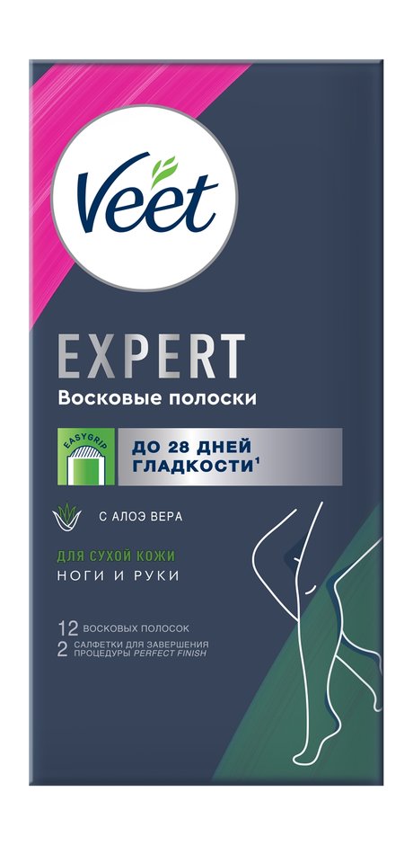 Veet Expert Восковые полоски Для сухой кожи Ноги и руки