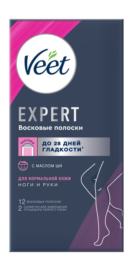 Veet Expert Восковые полоски Для нормальной кожи кожи Ноги и руки