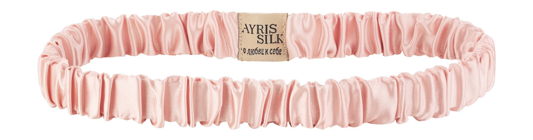 Ayris Silk Шелковая повязка Узкая Розовая пудра