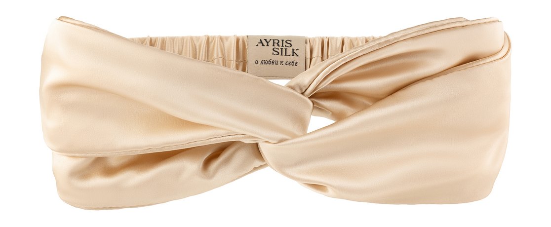 Ayris Silk Шелковая повязка-бандо Классический бежевый