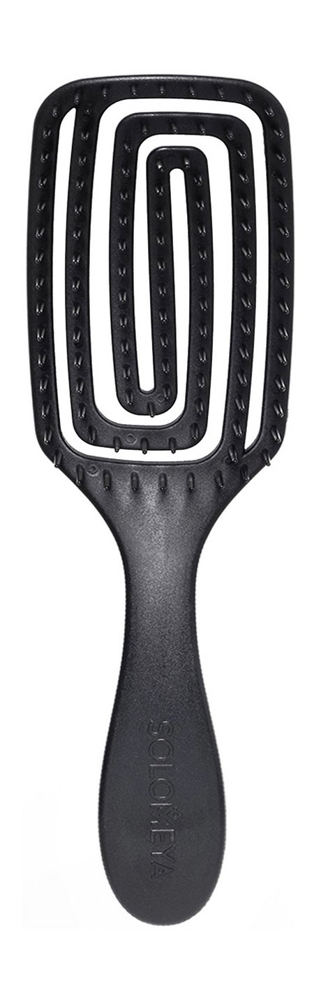 Solomeya Wet Detangler Mini Brush Rectangular Dark Chocolate