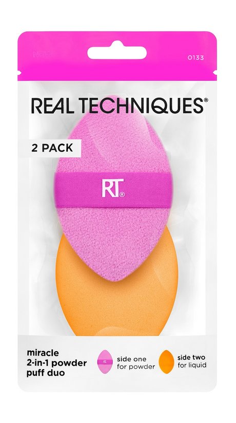 Набор из двух двусторонних пуховок для пудры Real Techniques Miracle 2-in-1 Powder Puff Duo