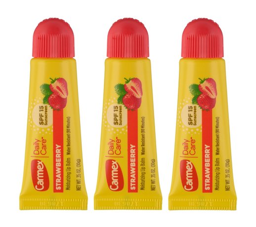 Carmex Daily Care Strawberry Moisturizing Lip Balm Tube SPF 15 Pack