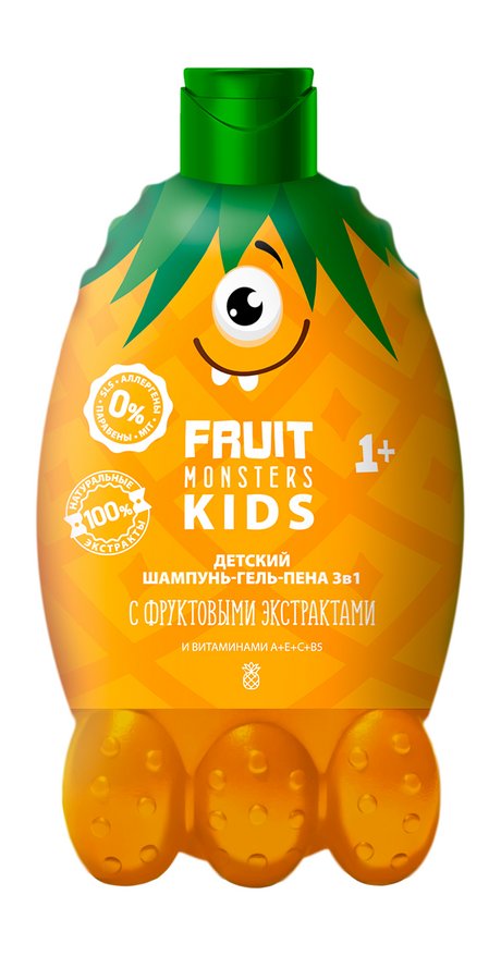 Megamonsters Fruit Monsters Kids Шампунь-гель-пена 3в1