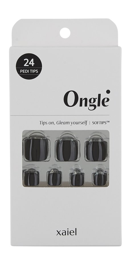 Ongle Pedi Tips Set Black Mystery