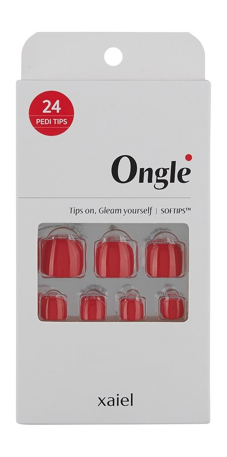 Ongle Pedi Tips Set Red Romance