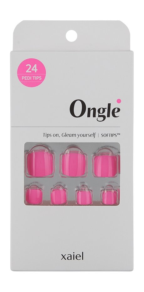 Ongle Pedi Tips Set Magenta Harmony