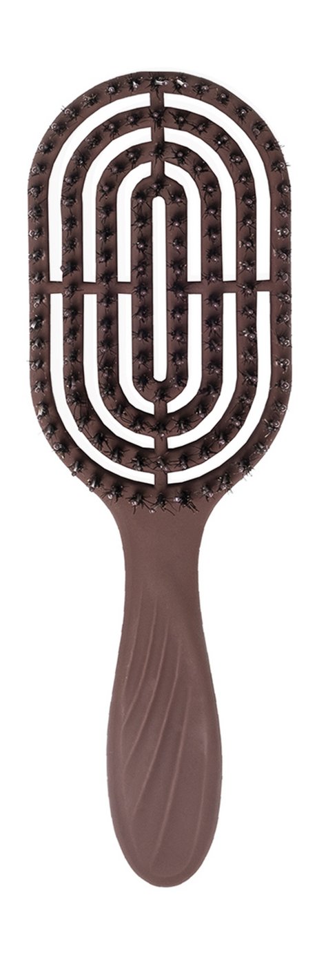 Solomeya Natural Boar Bristle Hair Brush Brown