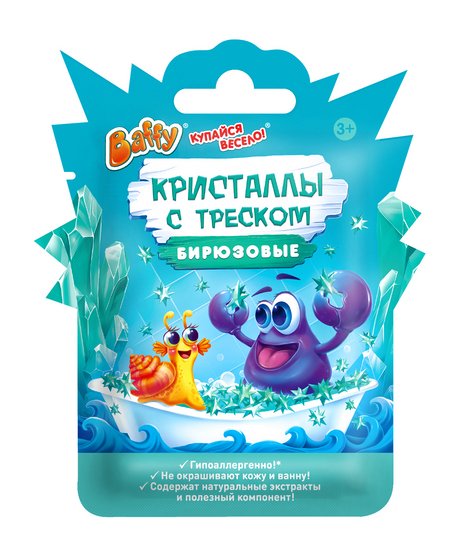 Baffy Кристаллы с треском Бирюзовые