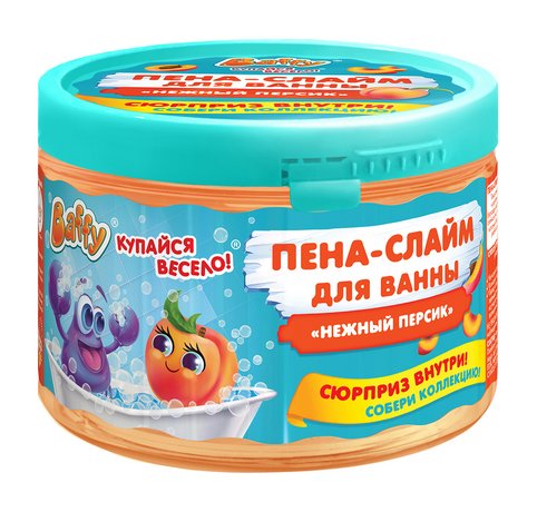 Baffy Пена-слайм для ванны Нежный персик