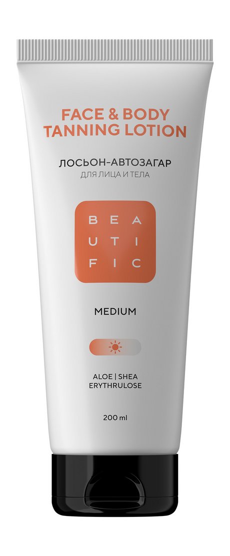 Лосьон-автозагар для лица и тела с эритрулозой, алоэ и маслом ши Beautific Face&Body Tanning Lotion