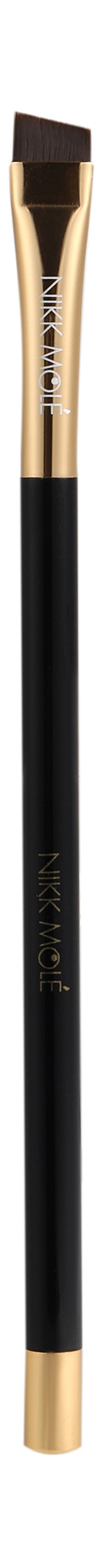 Скошенная кисть для окрашивания бровей из синтетического ворса Nikk Mole Black Gold Brush 8