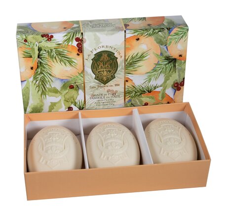 La Florentina Xmas Collection Tuscany Orange Pine Soap Set