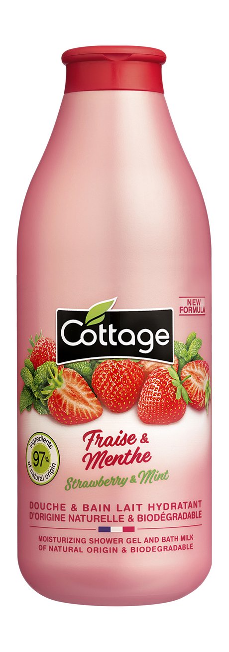 Cottage Moisturizing Shower Gel & Bath Milk Strawberry&Mint