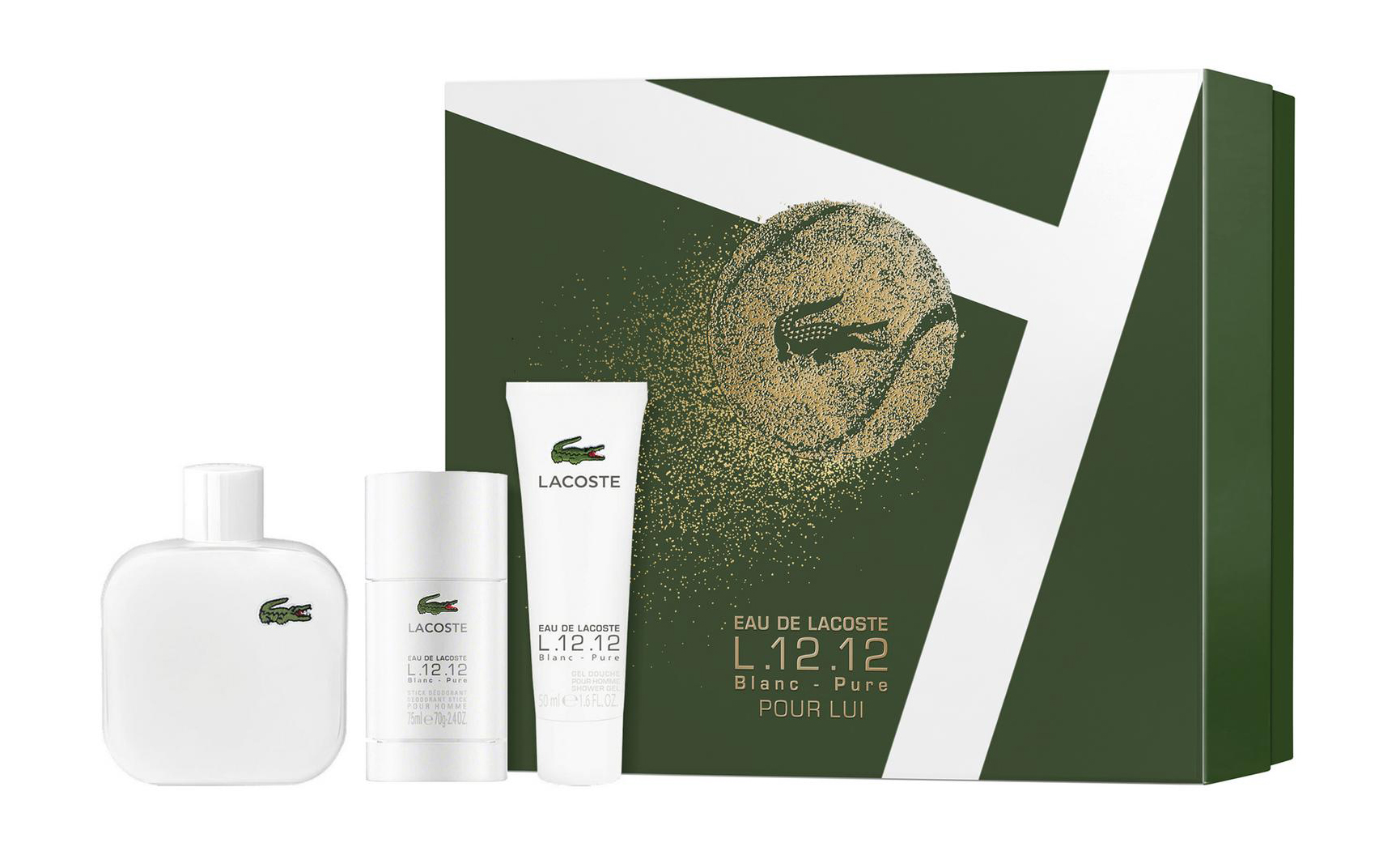 Lacoste L.12.12 Blanc - Pure Gift Set – купить по цене 5632 рублей |  Парфюмерный набор Lacoste L.12.12 Blanc - Pure Gift Set | Отзывы lacoste set
